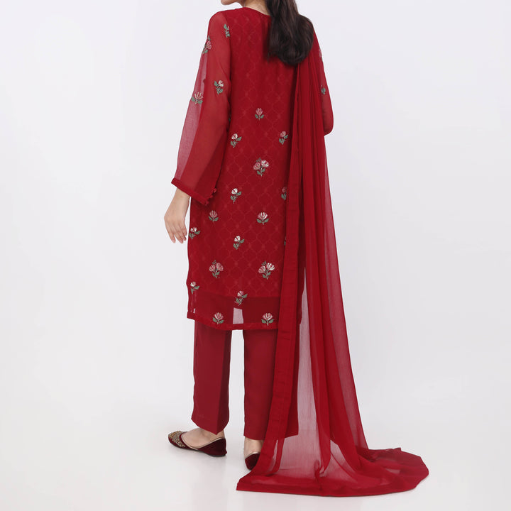 3PC- Embroiderd Chiffon Suit PS5389