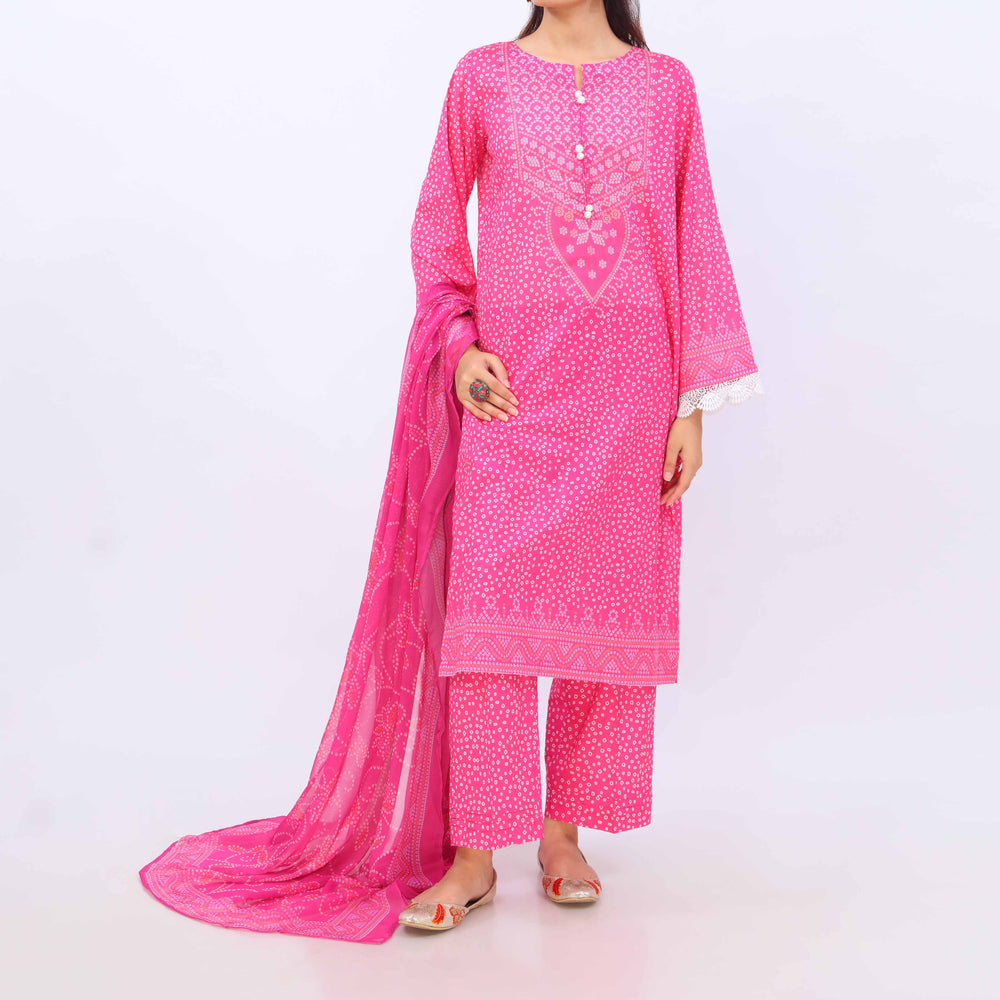 3 PC- Digital Printed Lawn Suit PS5396