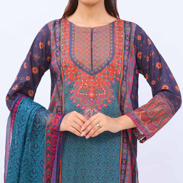 3 PC- Digital Printed Lawn Suit PS5419