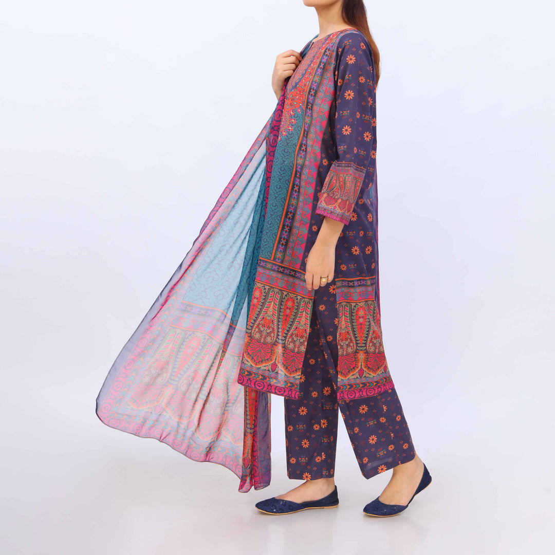 3 PC- Digital Printed Lawn Suit PS5419