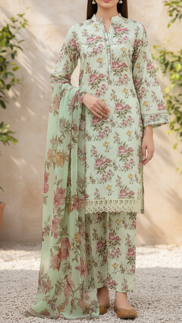3 PC- Digital Printed Lawn Suit PS5429