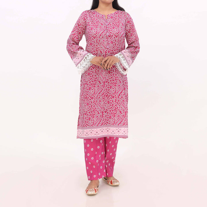 2PC- Digital Printed Cotton Cambric Suit PS5437