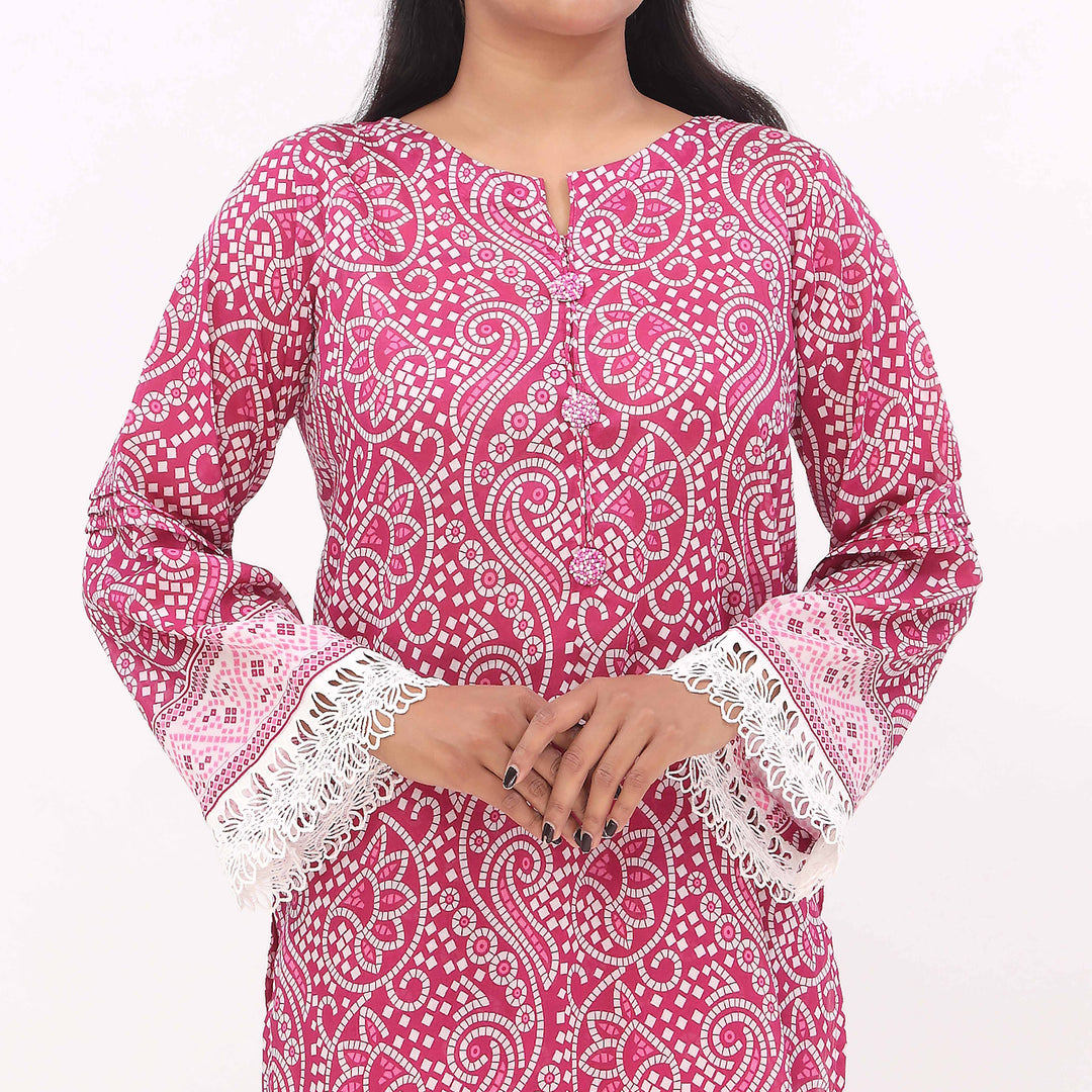 2PC- Digital Printed Cotton Cambric Suit PS5437