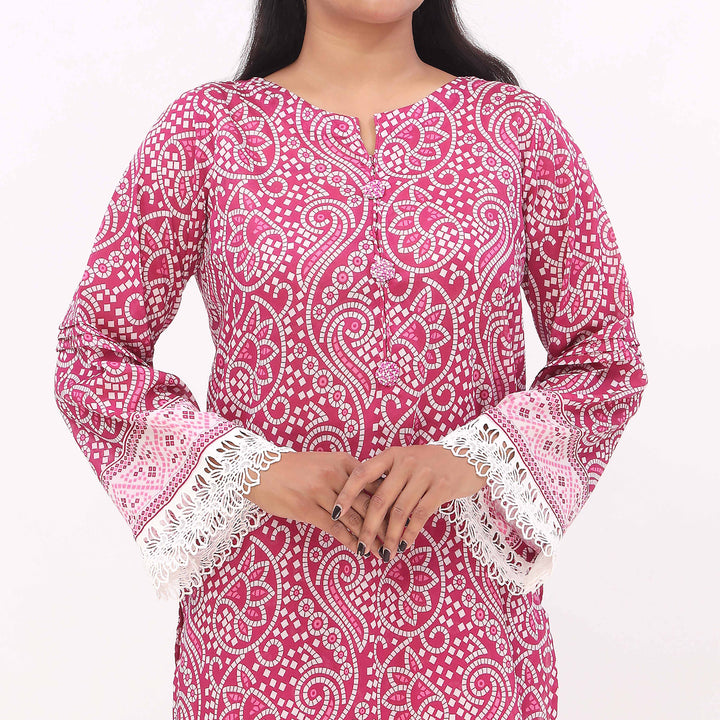 2PC- Digital Printed Cotton Cambric Suit PS5437