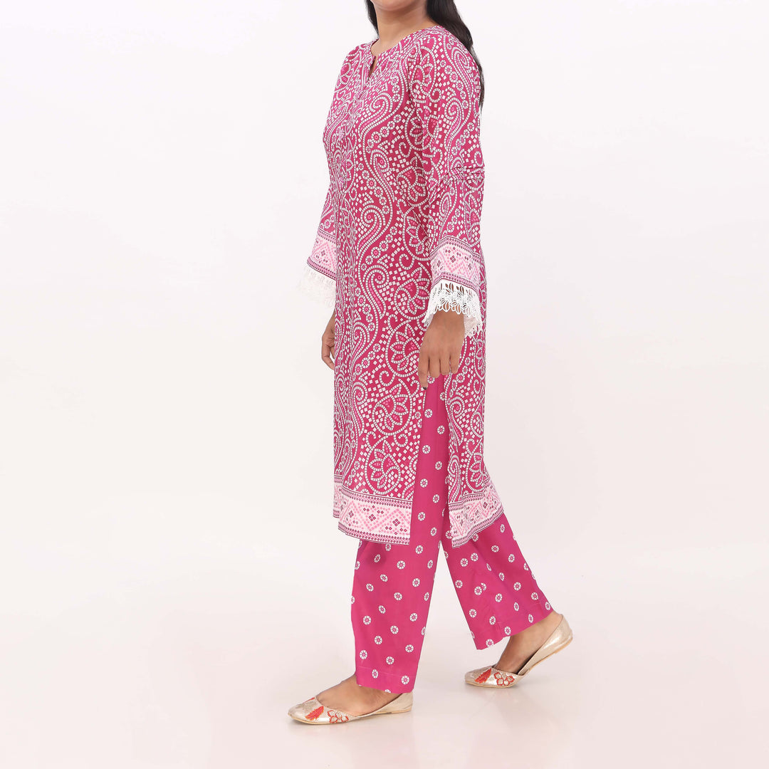 2PC- Digital Printed Cotton Cambric Suit PS5437