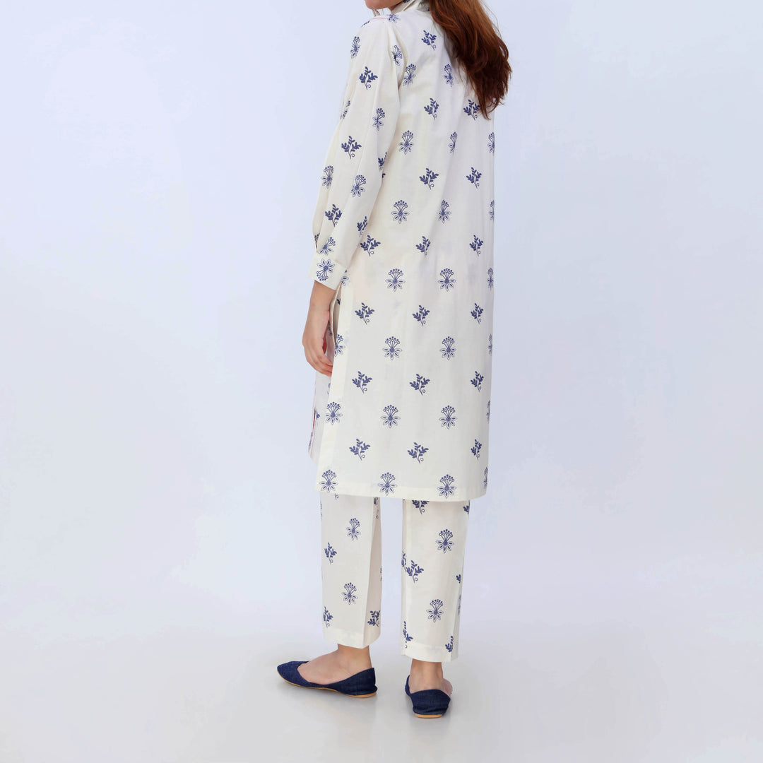 2PC- Digital Printed Cotton Cambric Co-Ord Set PS5439