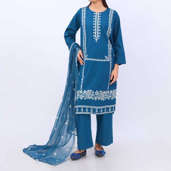 3 PC- Embroidered Cambric Suit PS5449