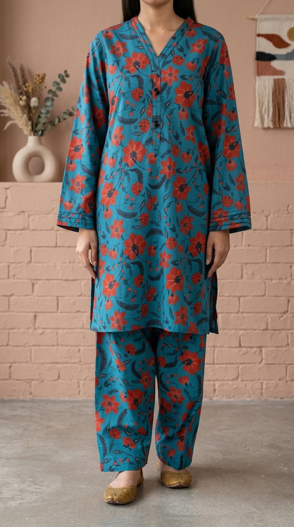 2PC- Digital Printed Lawn Suit PS5458