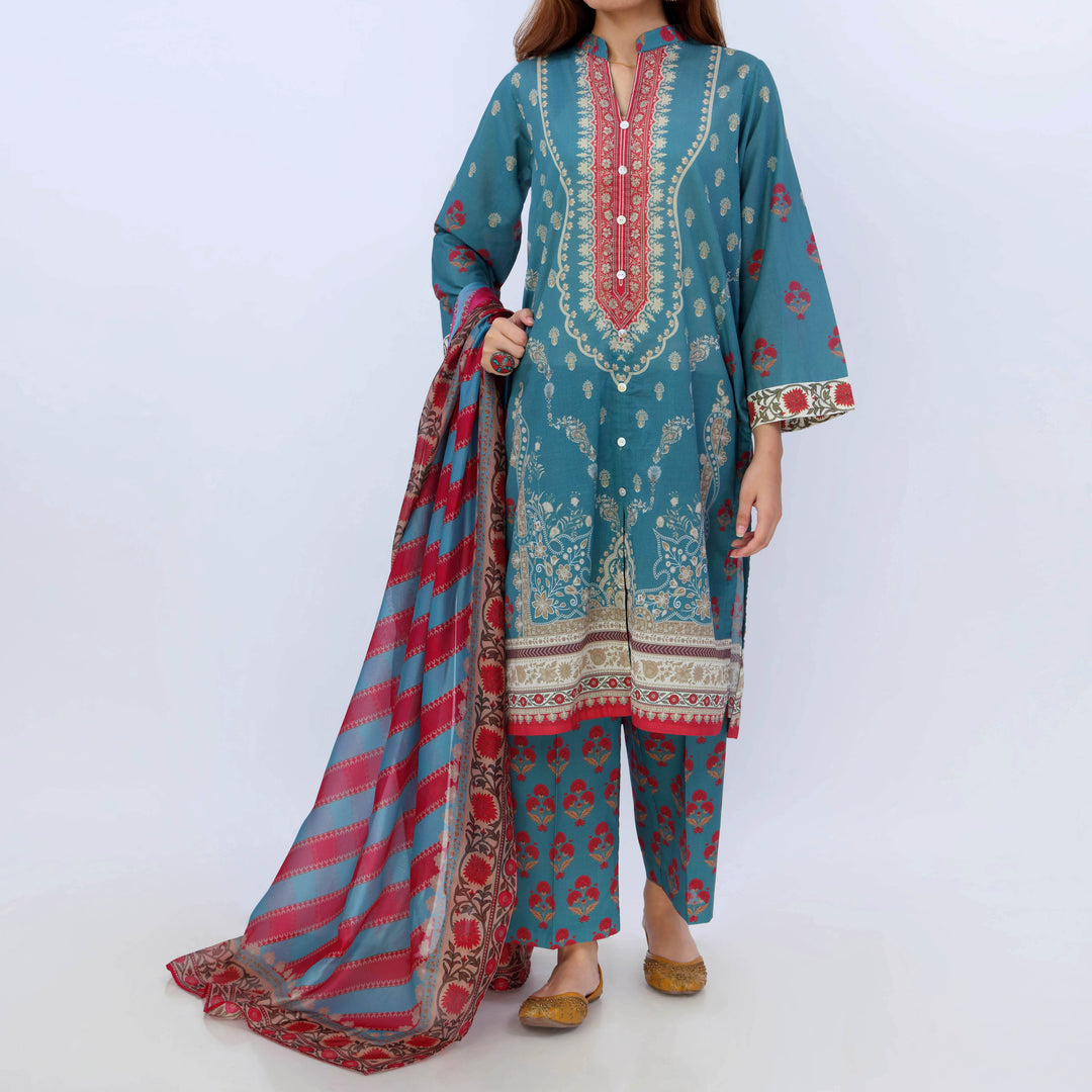 3PC- Digital Printed Lawn Suit PS5459