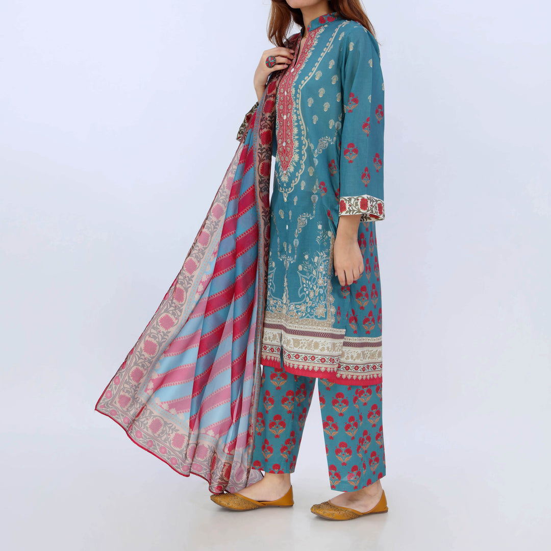 3PC- Digital Printed Lawn Suit PS5459