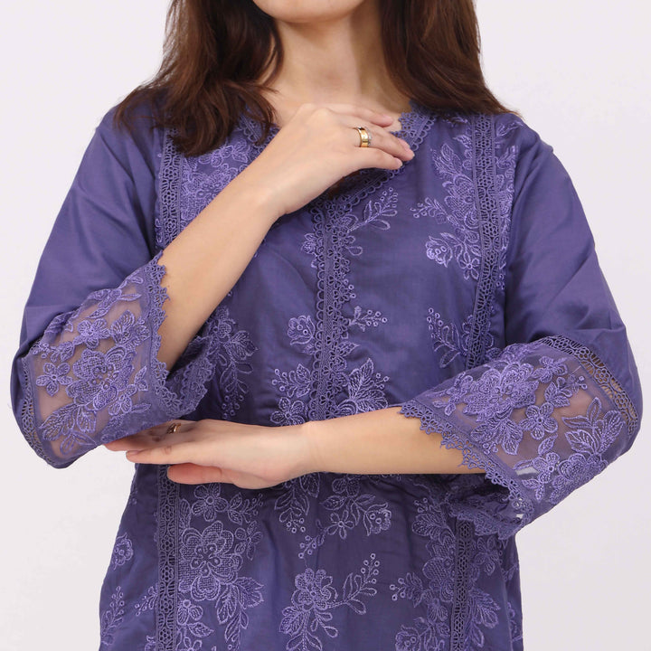 3PC Cotton Cambric Embroidered Suit PS5494