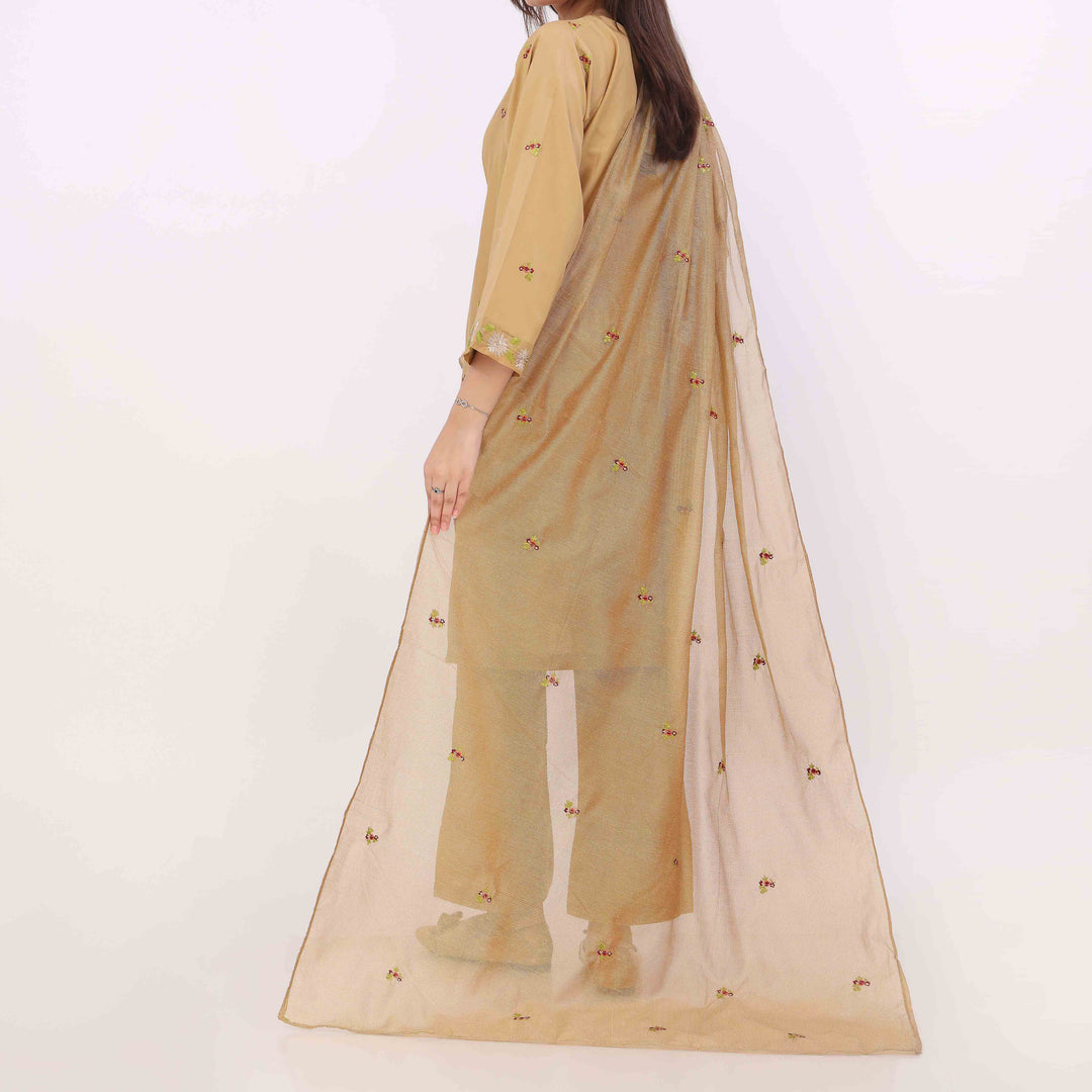 3PC Embroidered Cotton Cambric Suite