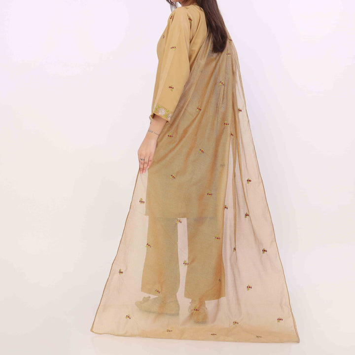 3PC Embroidered Cotton Cambric Suite