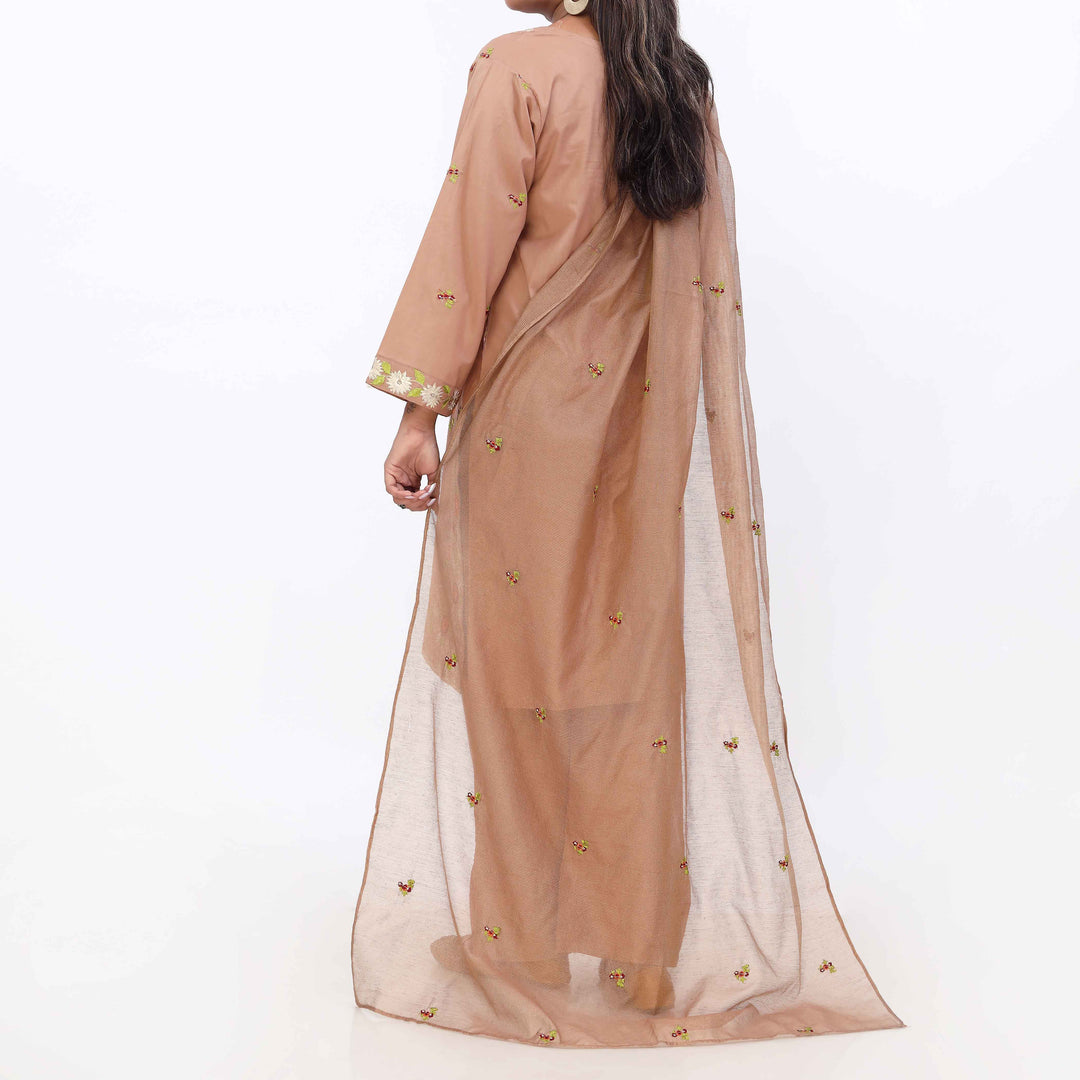 3PC- Cotton Cambric Embroiderd Suit PS5498