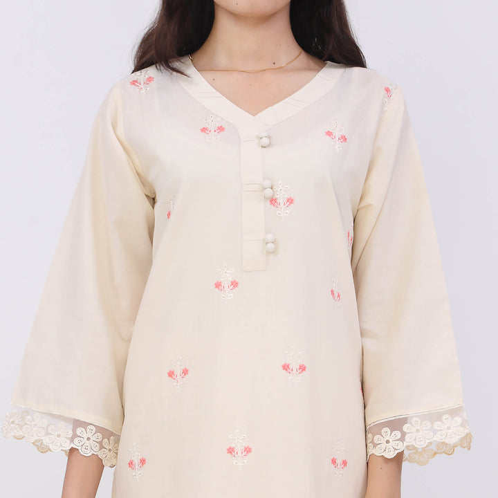 3PC- Embroiderd Cotton Cambric Suit PS5500