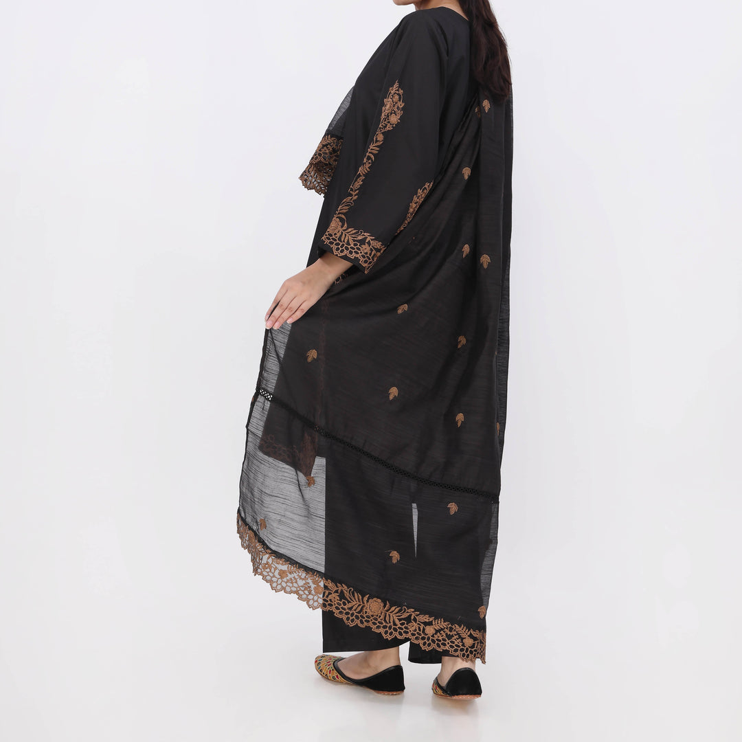 3PC- Embroiderd Cotton Cambric Suit PS5502