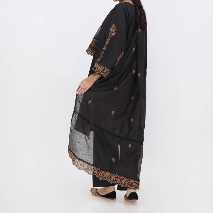 3PC- Embroiderd Cotton Cambric Suit PS5502