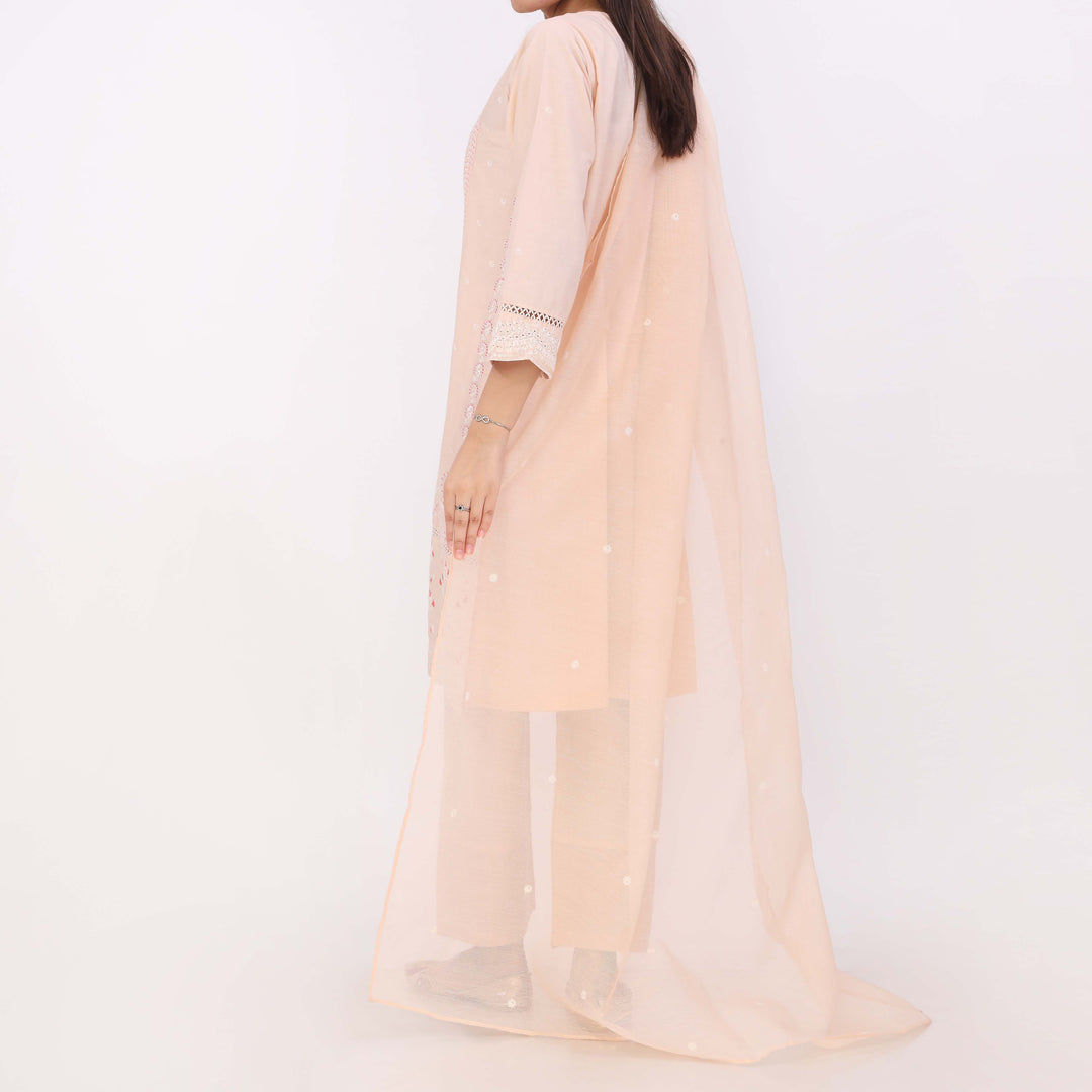 3PC Embroidered Cotton Cambric Suite