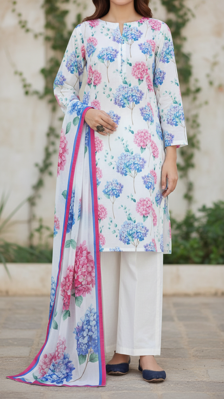 3PC- Digital Printed Lawn Suit PS5513