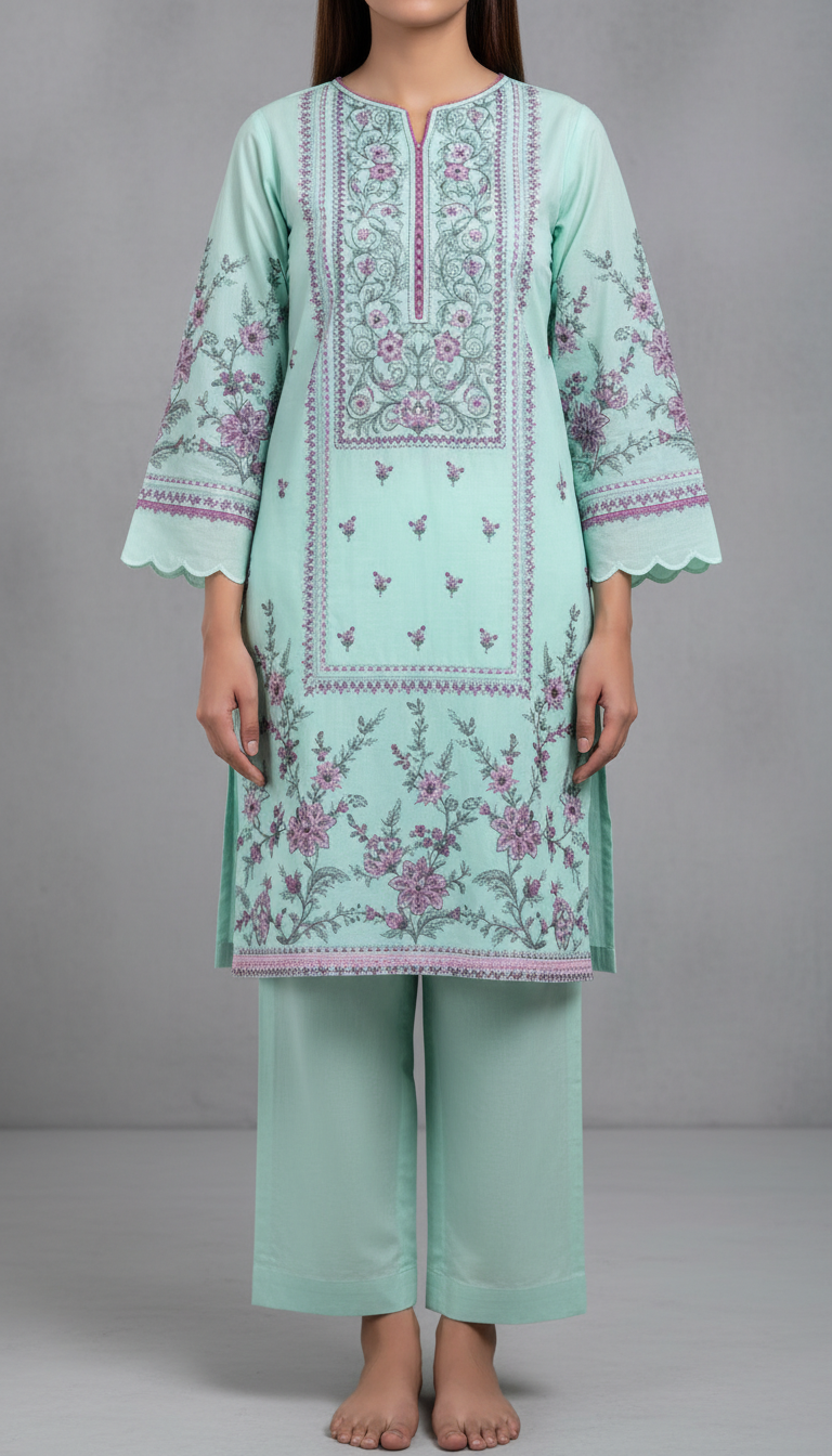 Seagreen Digital Printed Cotton Cambric Shirt PS6041