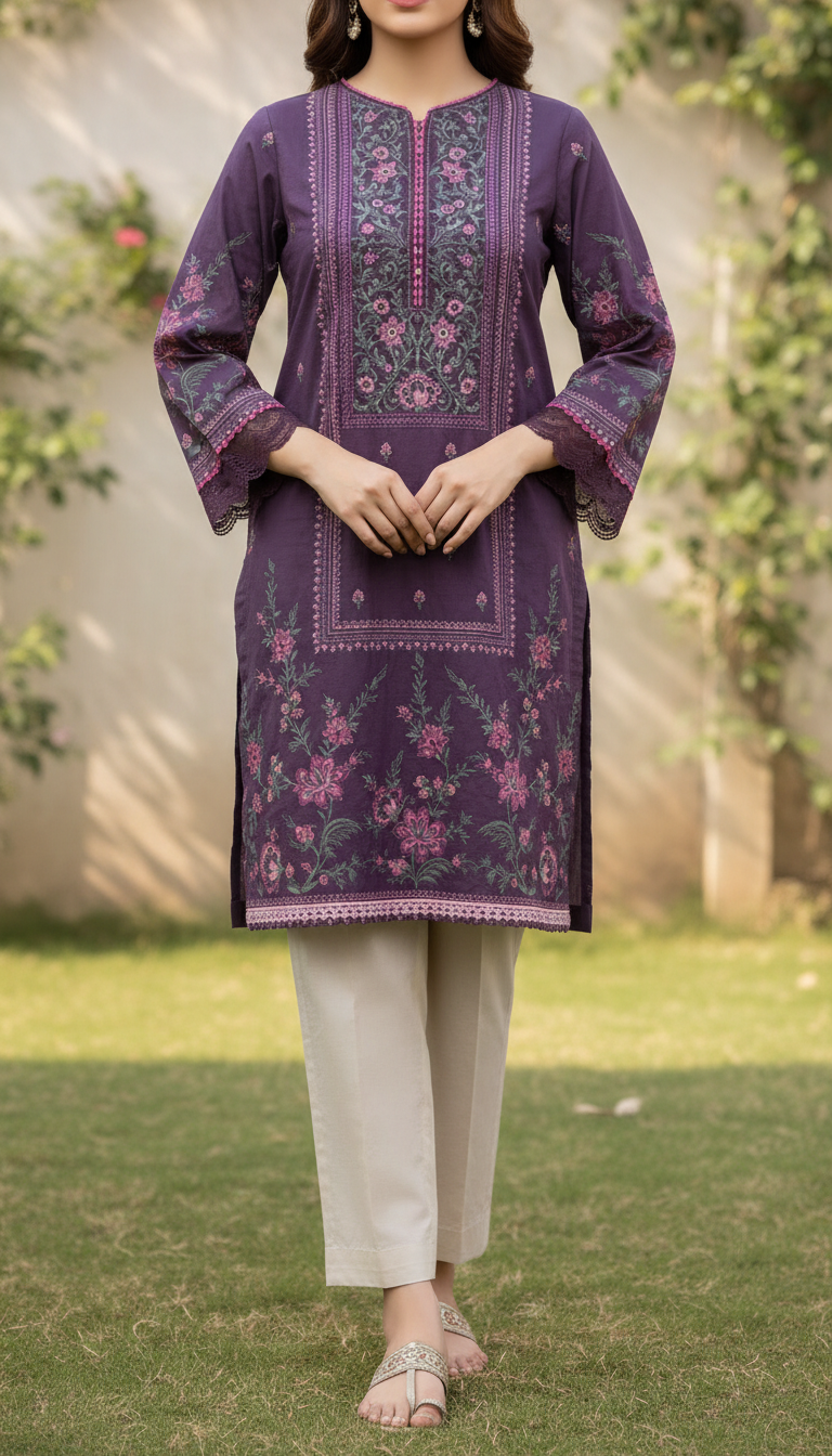 Maroon Digital Printed Cotton Cambric Shirt PS6042