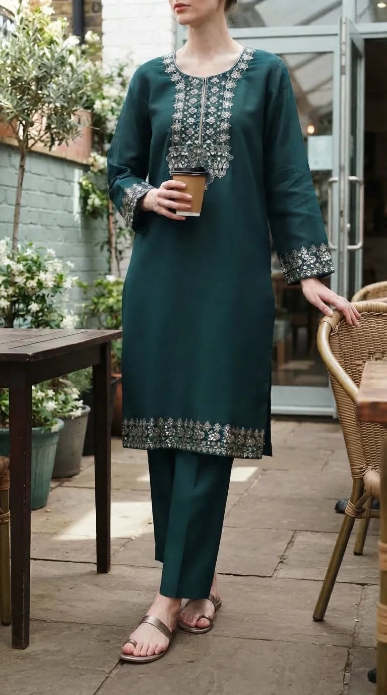 2 PC Embellished Stitched Suit PS608763