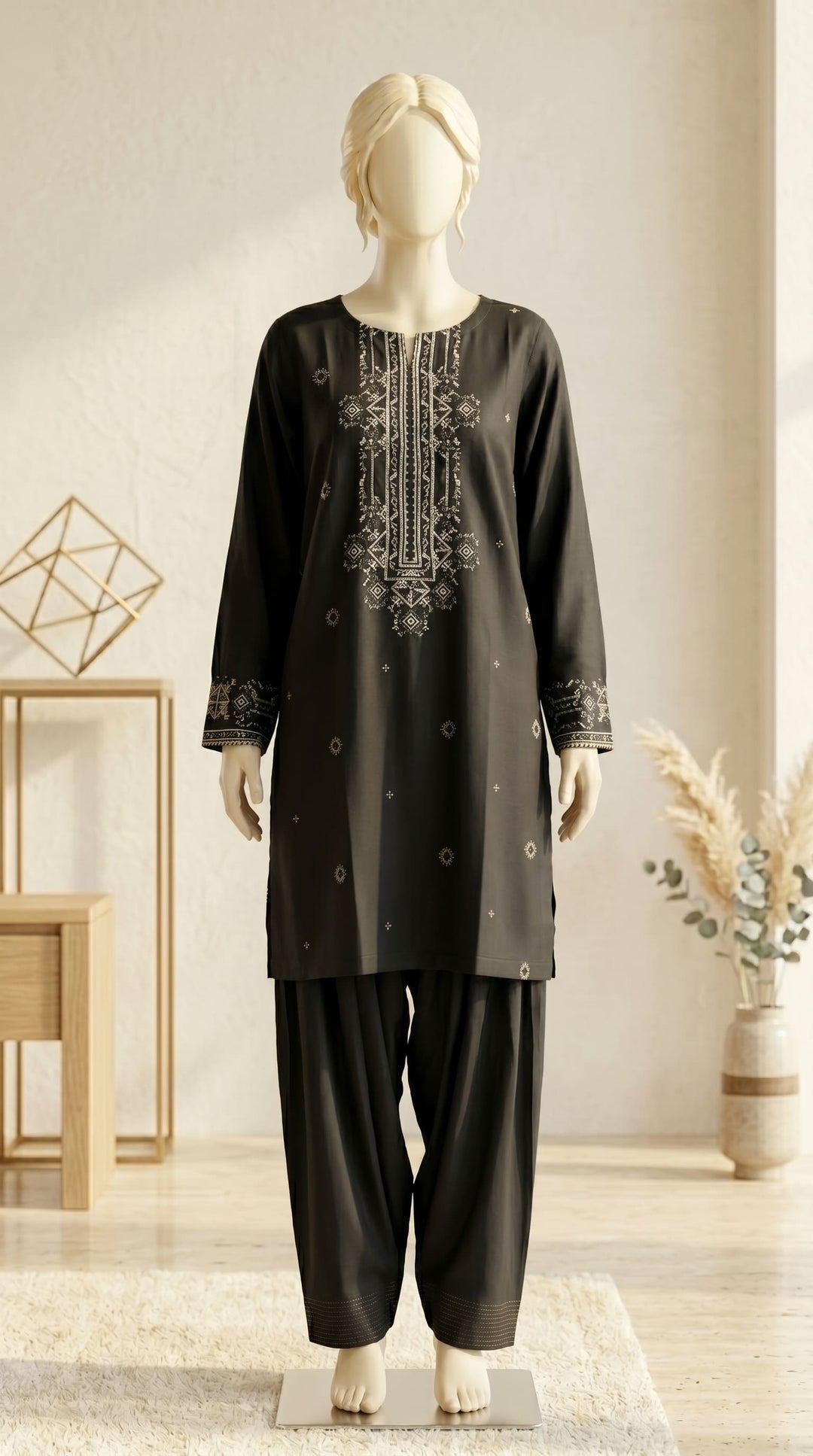 2 PC Embellished Dobby Suit PS609301