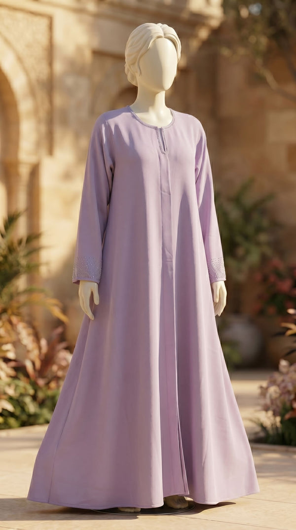 Lilac Grip Silk Abaya PS618343