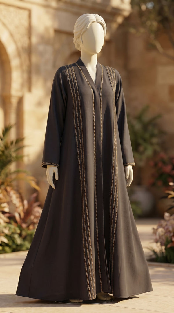 Brown Grip Silk Abaya PS618702
