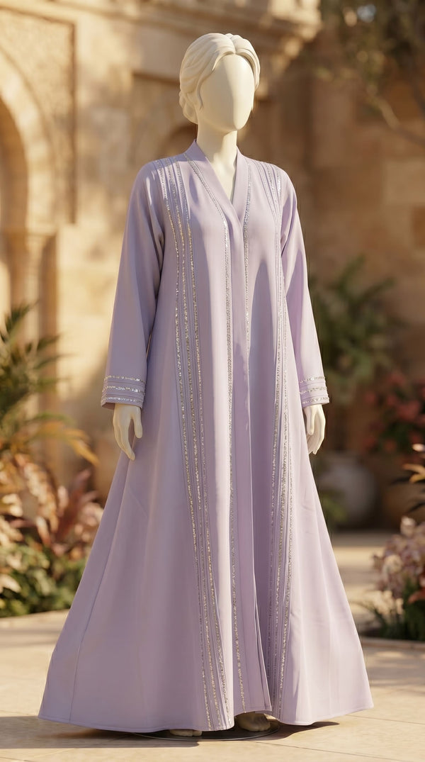 Beige Grip Silk Abaya PS618762