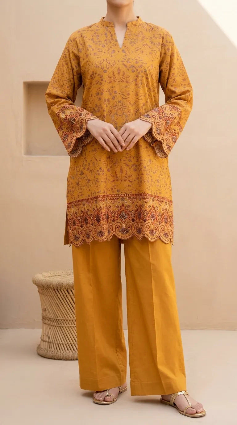 2 PC Embellished Lawn Stitched Suit PS620006