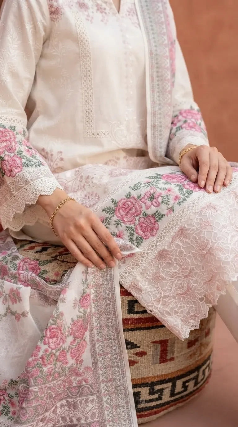3 PC Embellished Stitched Suit PS627393
