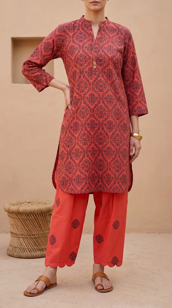 2 PC Printed Grip Silk Stitched Suit PS628325