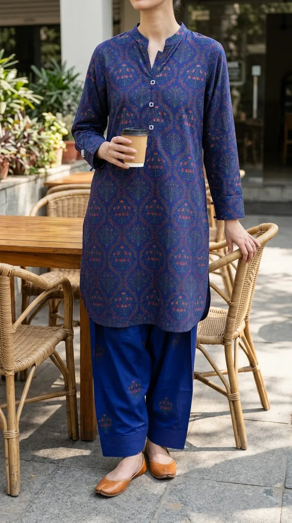 2 PC Printed Grip Silk Stitched Suit PS628412