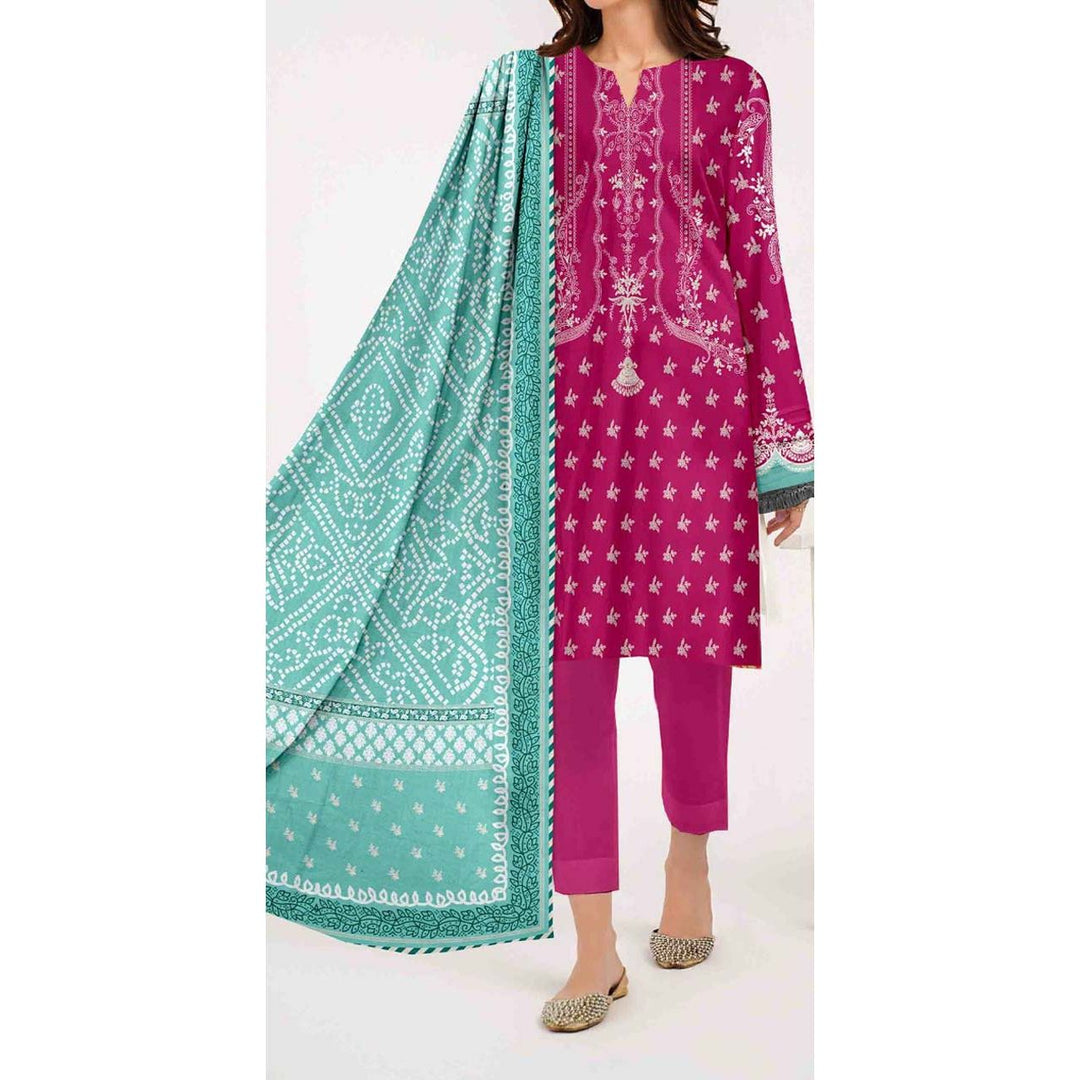 3PC-Digital Printed Lawn Suit  PS9414