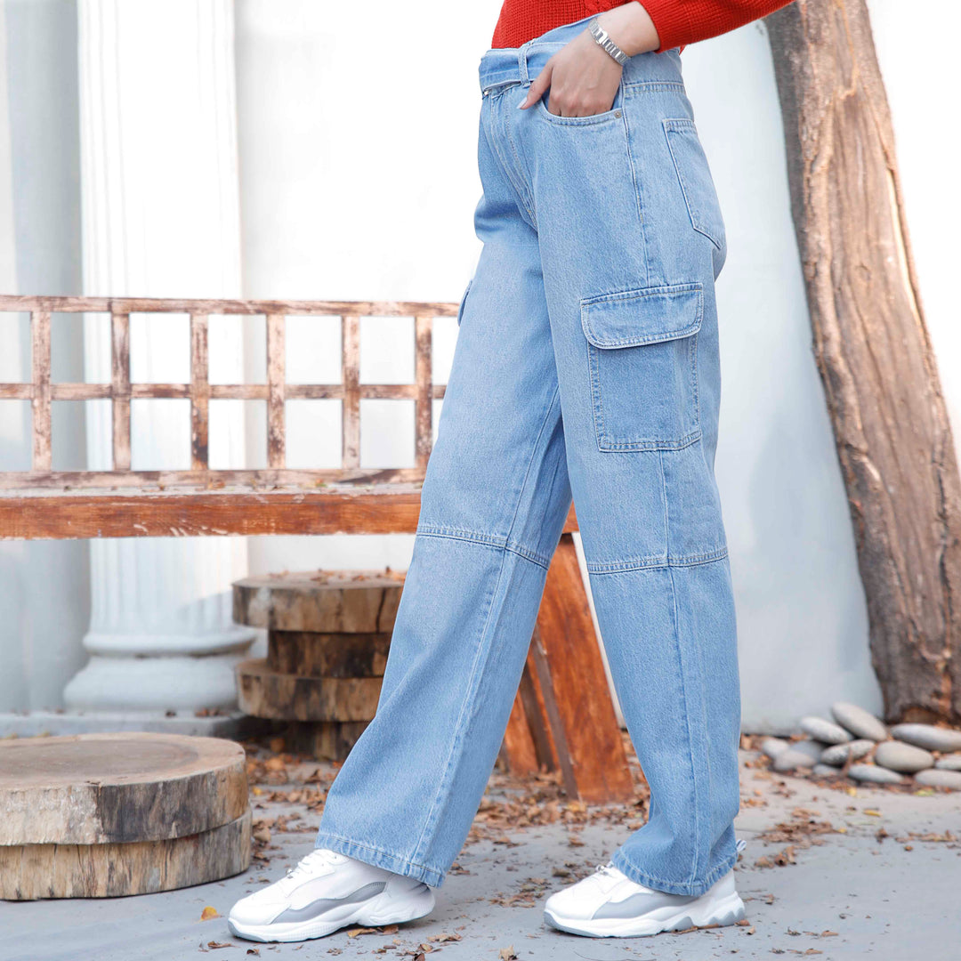 Formal Wear Jeans Fancy Pant Jeans Sky Blue Denim Pant PS9528