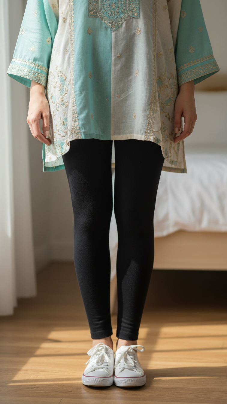 Black Plain Tights PT5000