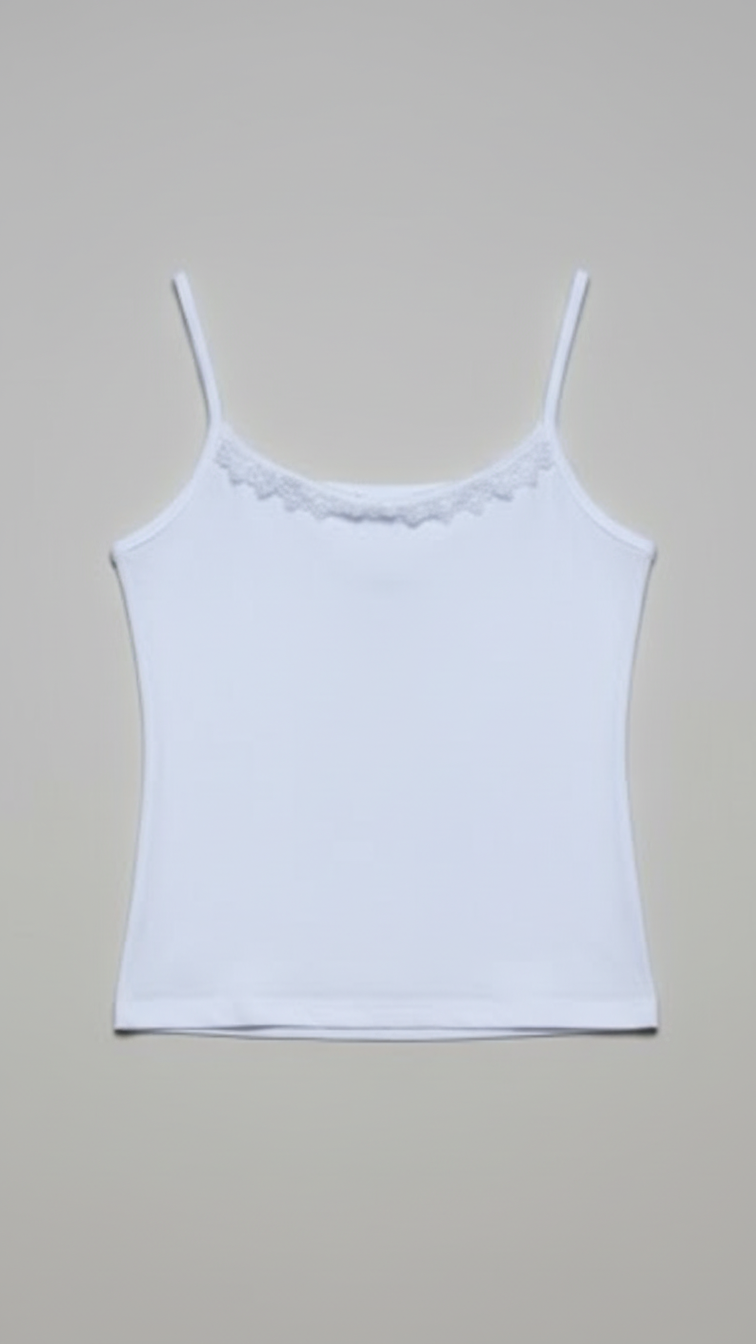 White Laced Tank Top PT6005