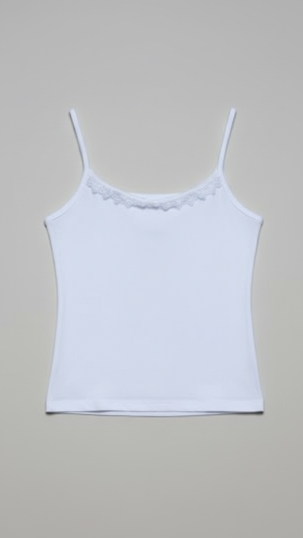 White Laced Tank Top PT6005