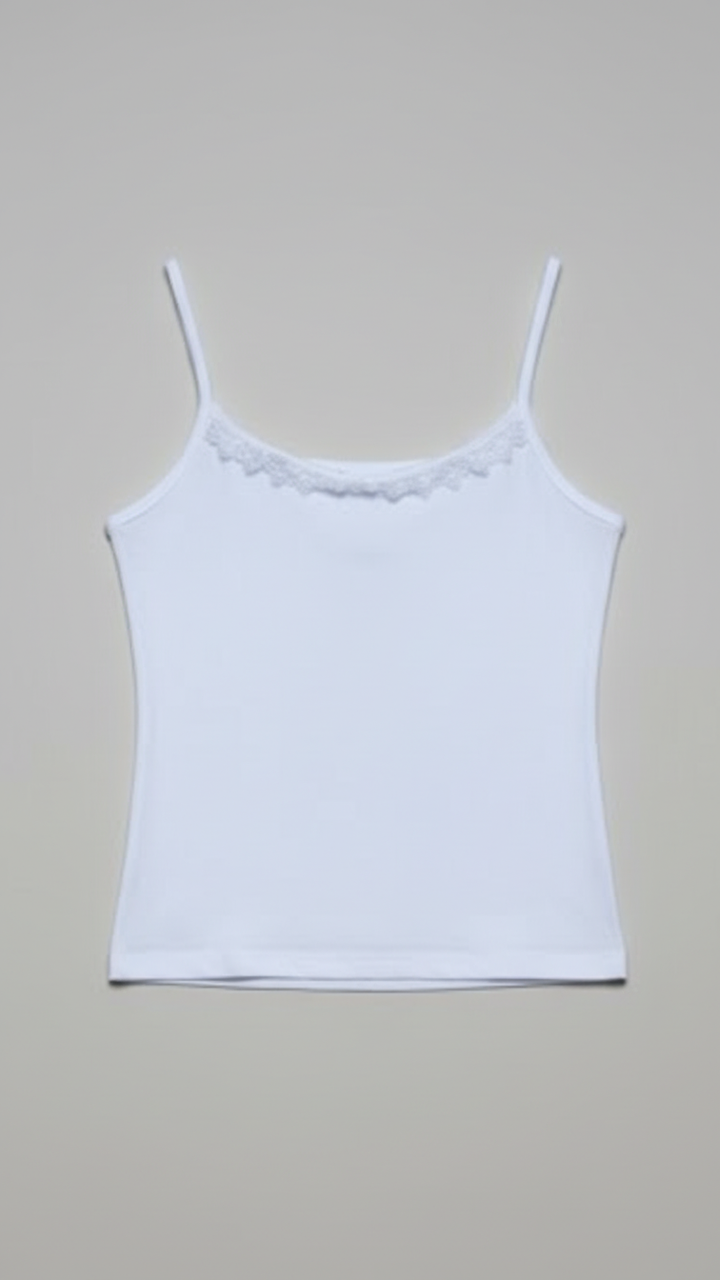 White Laced Tank Top PT6005