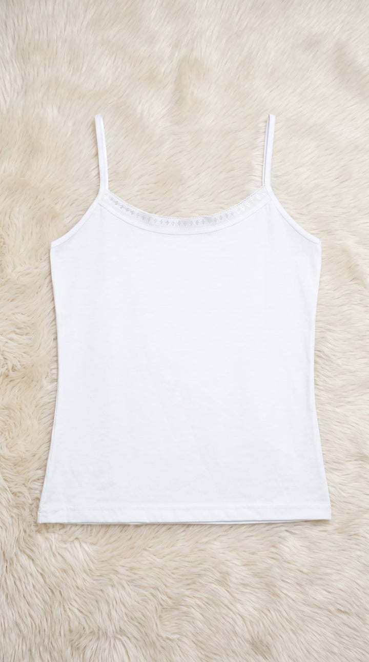 White Solid Tan Top PT601109