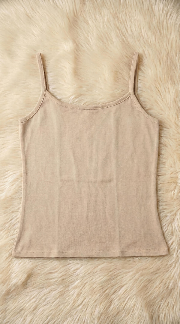 Khaki Solid Tank Top PT601461