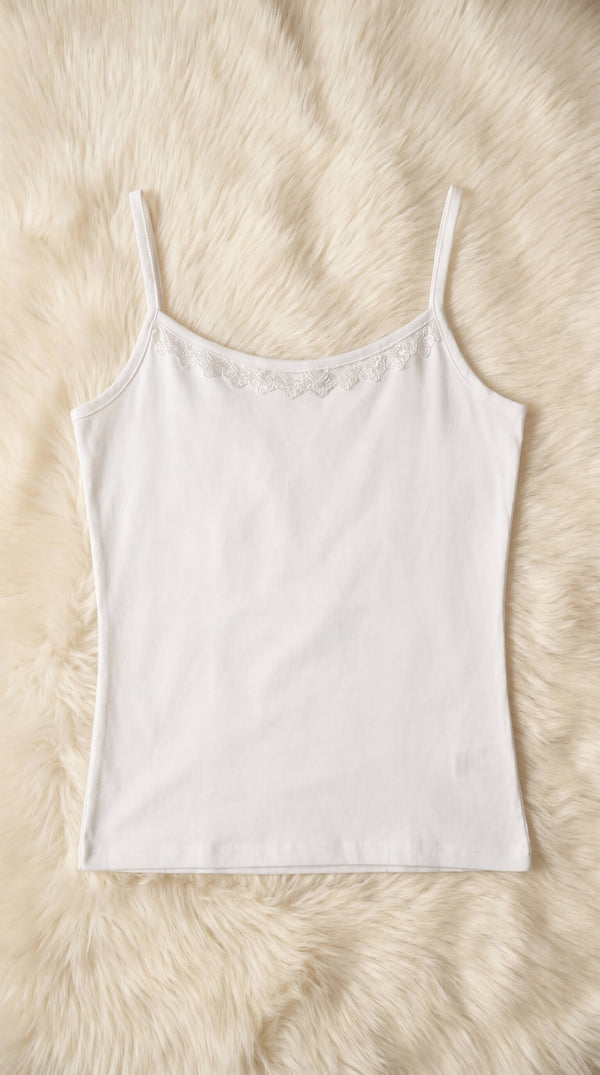 White Solid Tank Top PT601509