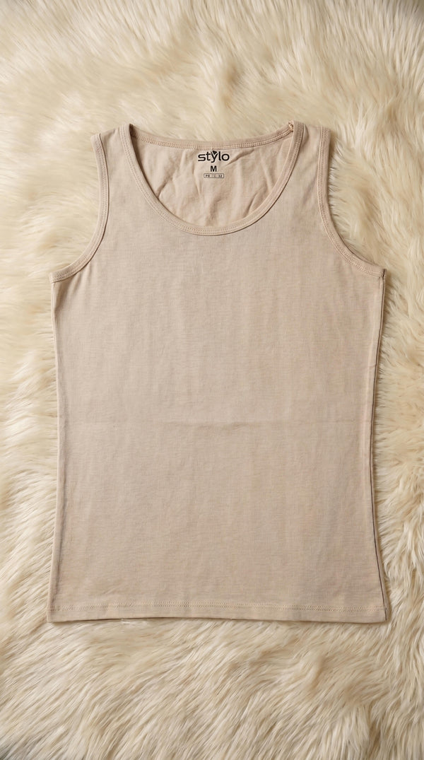 Khaki Solid Tank Top PT601661