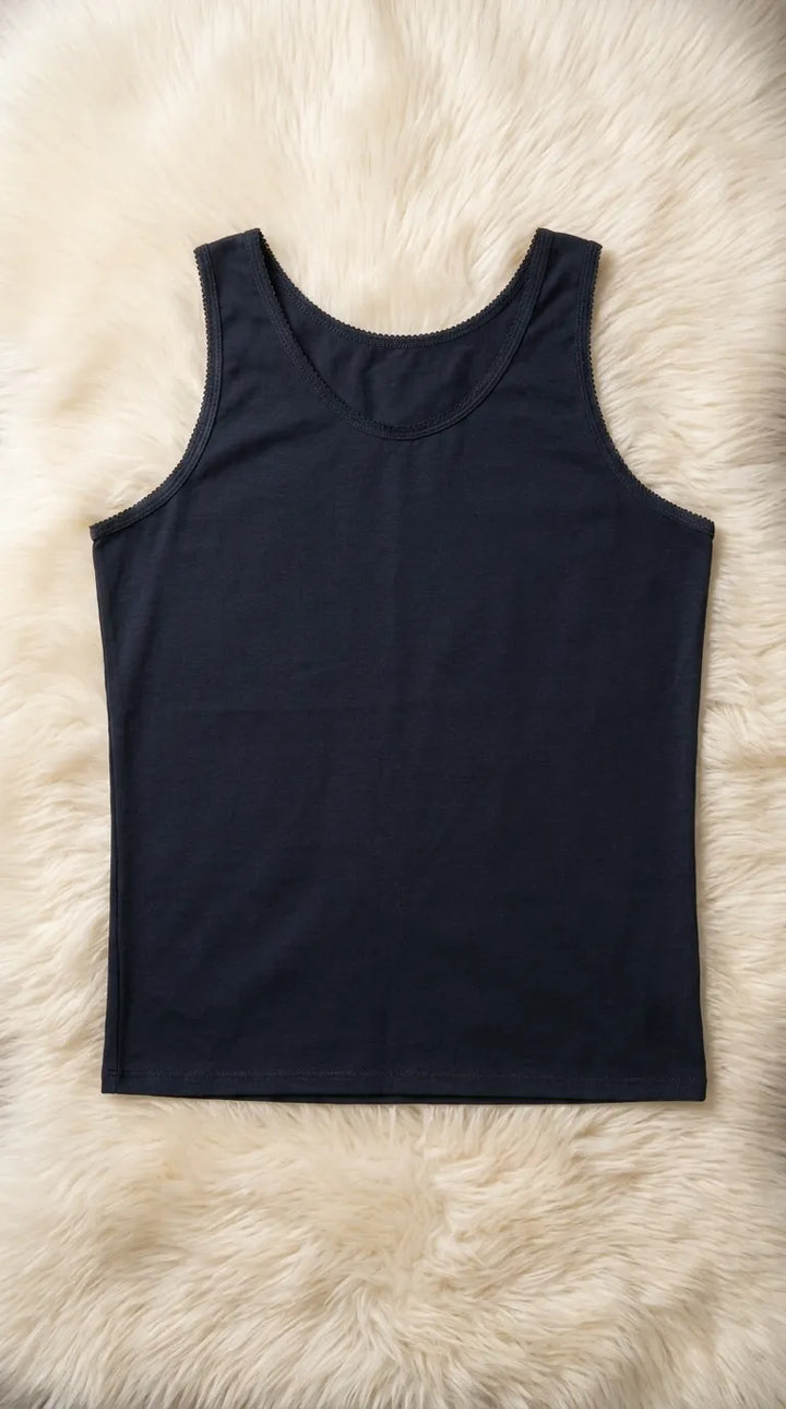 Black Solid Tank Top PT6026