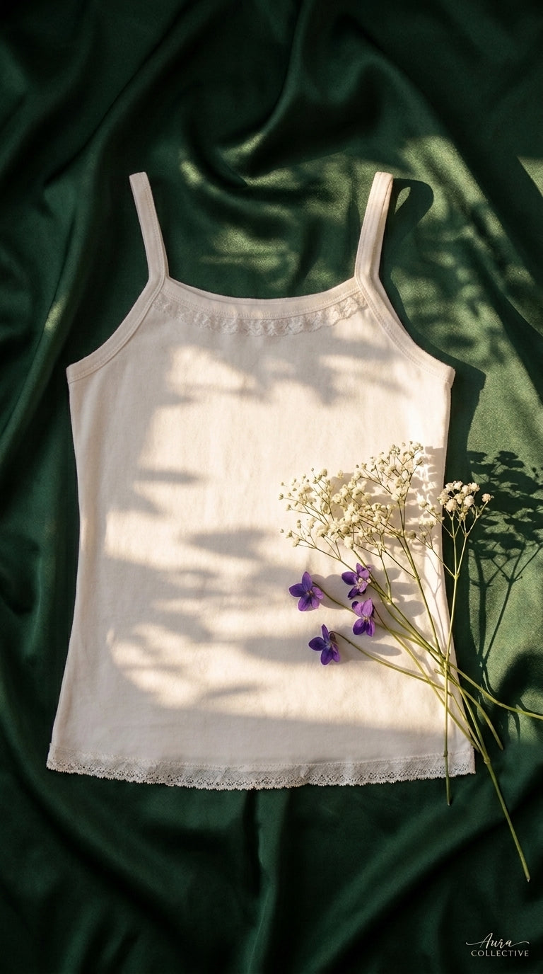 White Solid Tank Top PT6027