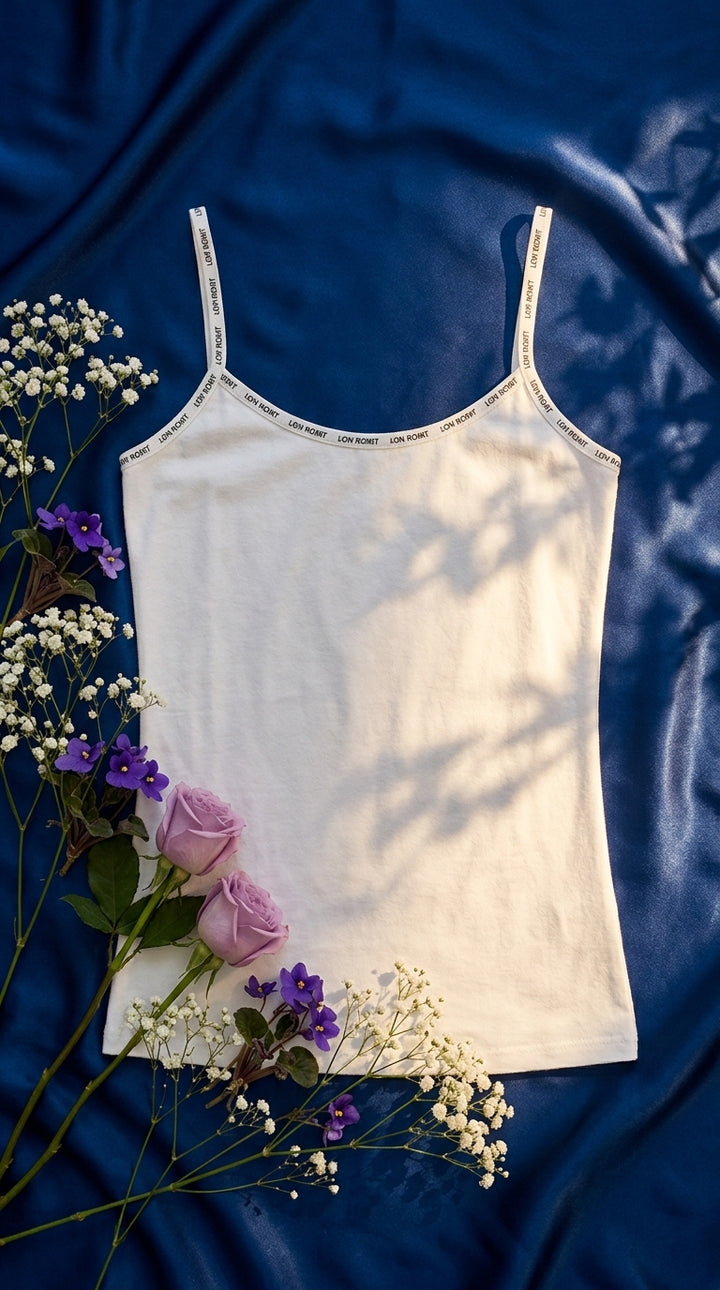 White Solid Tank Top PT6028