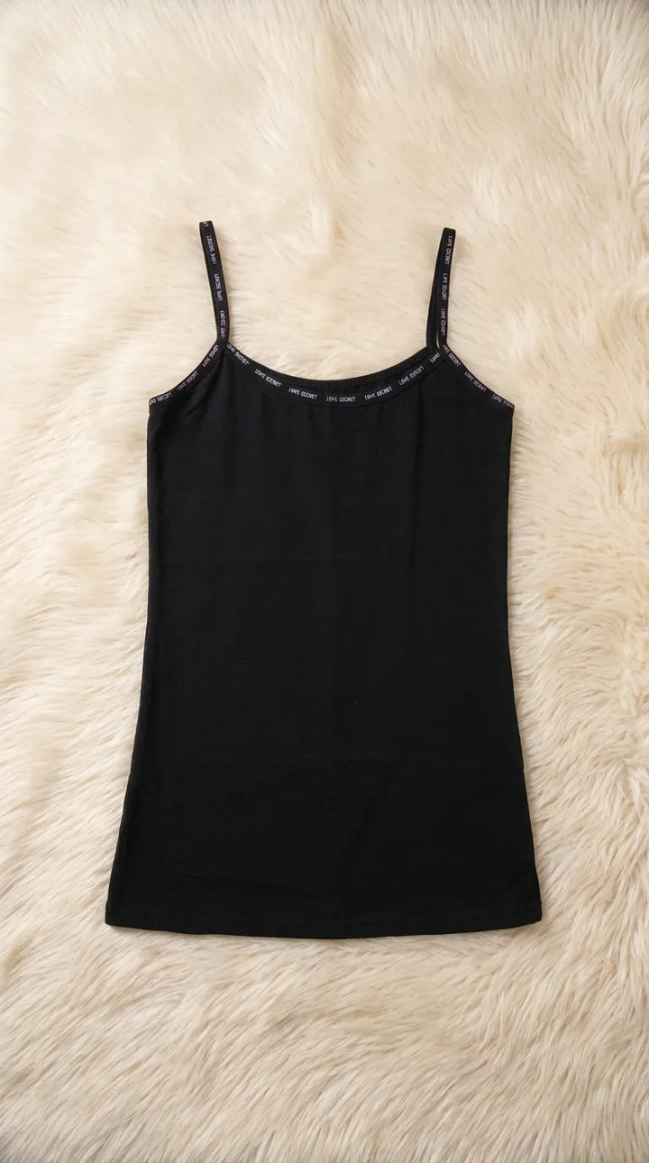Black Solid Tank Top PT6028