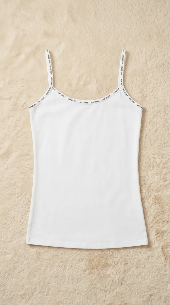 White Solid Tank Top PT6028