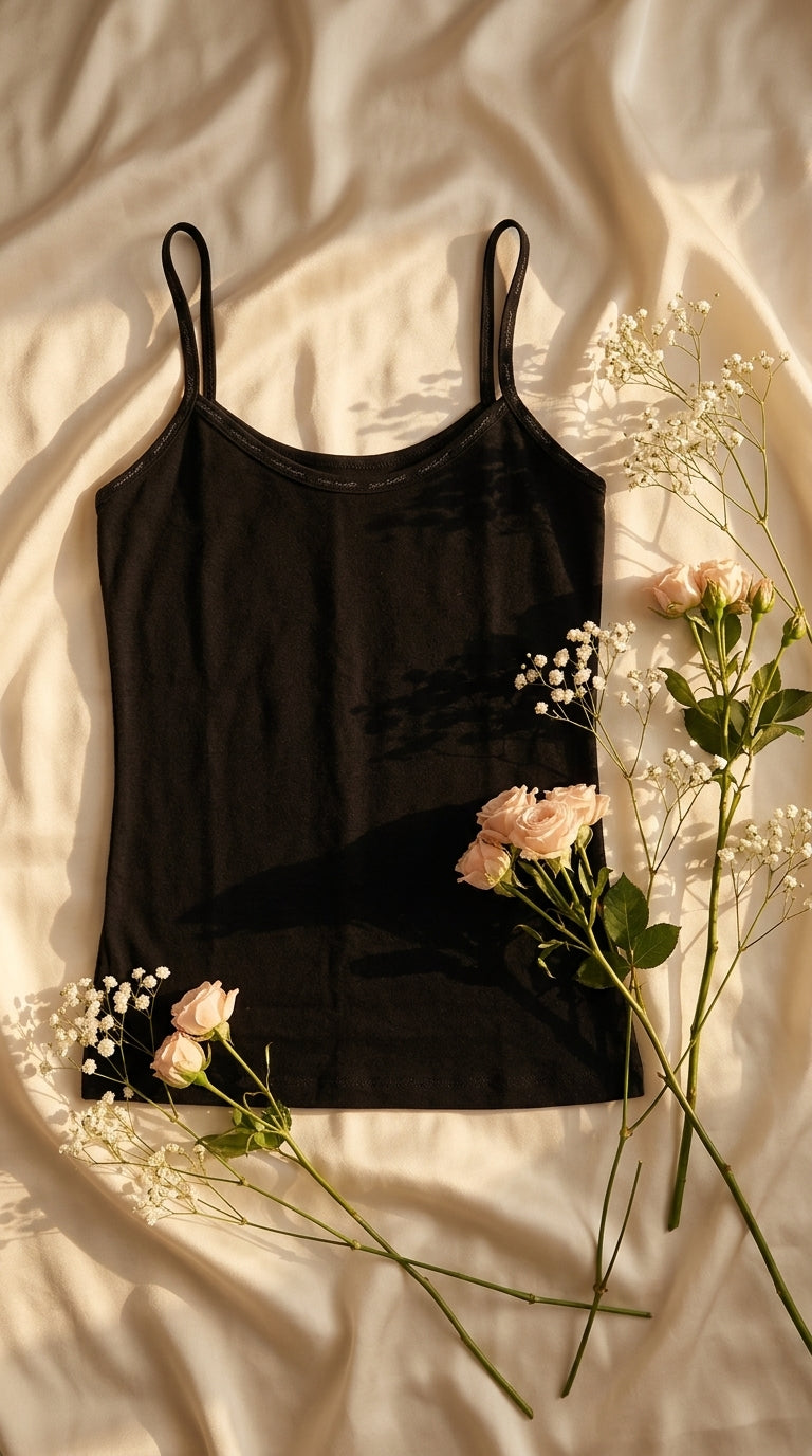 Black Solid Tank Top PT6029